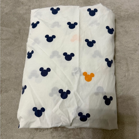 Disney Other - Disney Mickey Mouse Patterned Crib Sheet - Navy and Orange